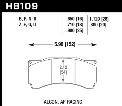 Тормозные колодки HAWK HB109E.650