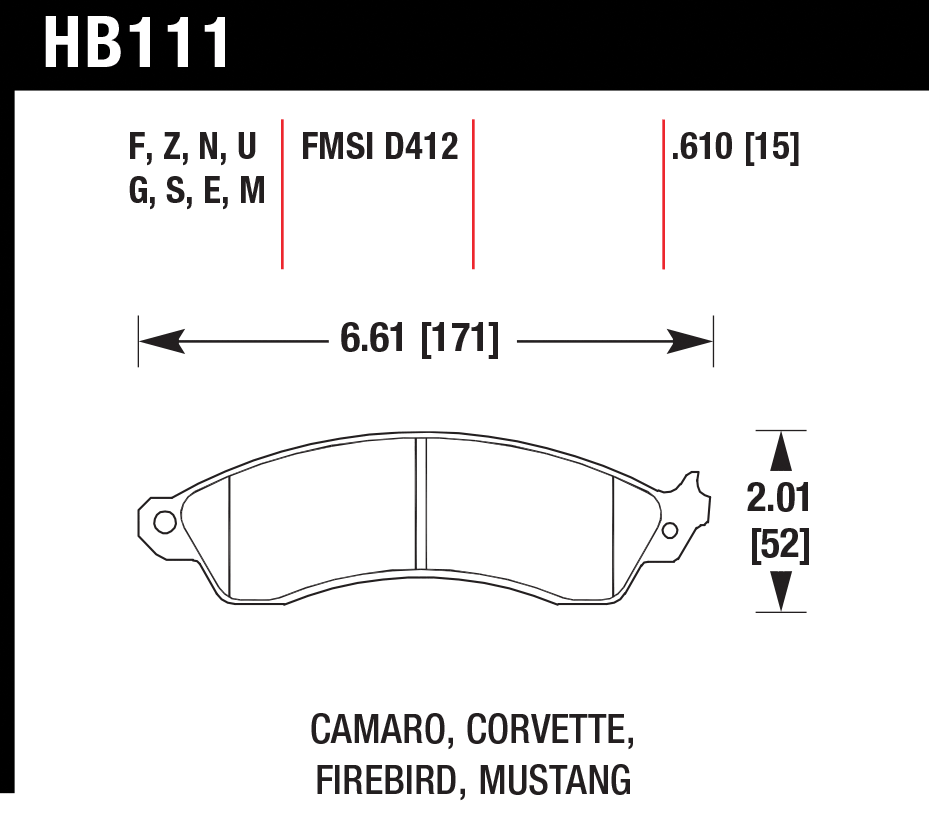 Тормозные колодки HAWK HB111G.610