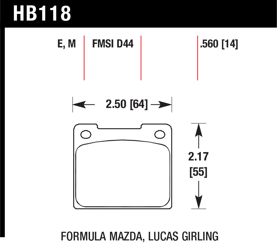 Тормозные колодки HAWK HB118E.560