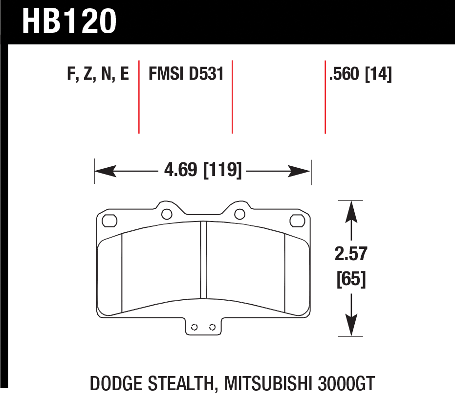 Тормозные колодки HAWK HB120E.560