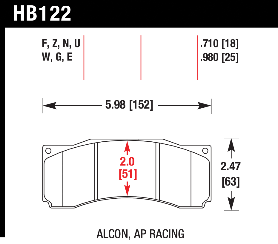 Тормозные колодки HAWK HB122W.710