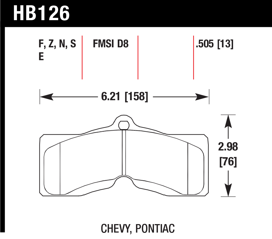 Тормозные колодки HAWK HB126N.505