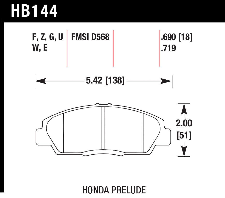 Тормозные колодки HAWK HB144E.719