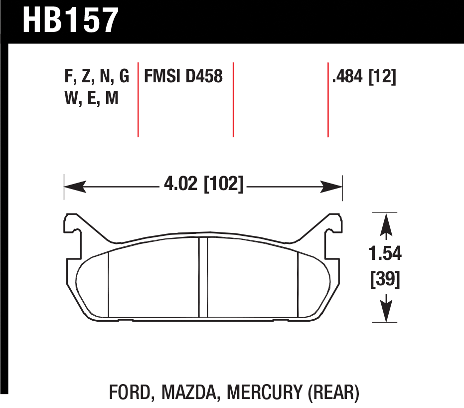 Тормозные колодки HAWK HB157E.484