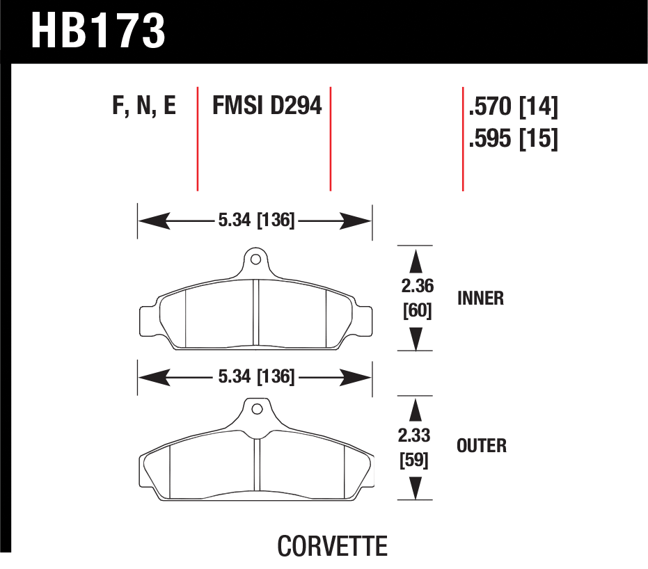 Тормозные колодки HAWK HB173N.570