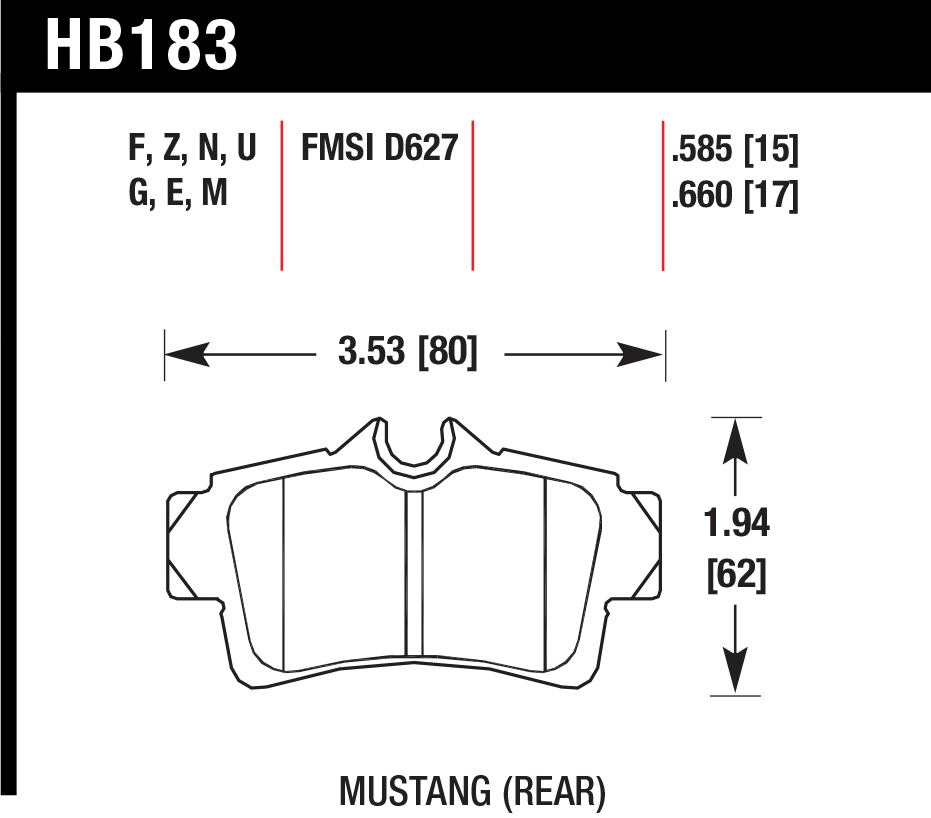 Тормозные колодки HAWK HB183Z.660
