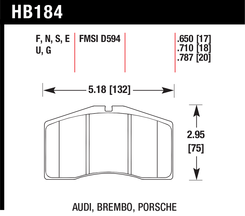 Тормозные колодки HAWK HB184F.650