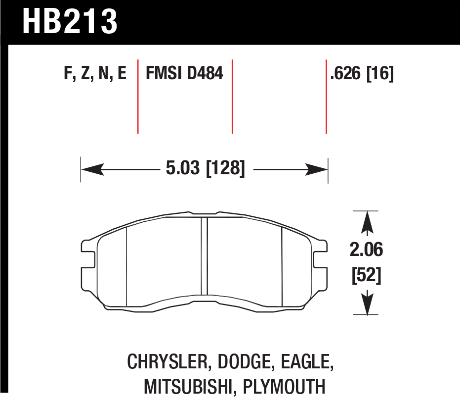 Тормозные колодки HAWK HB213E.626