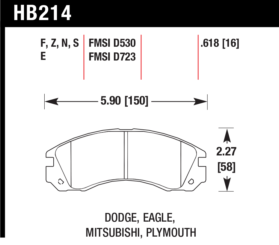 Тормозные колодки HAWK HB214G.618