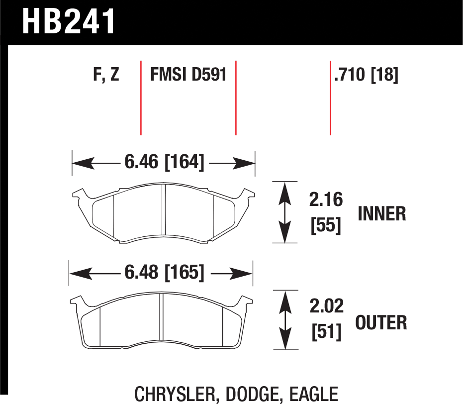 Тормозные колодки HAWK HB241F.710