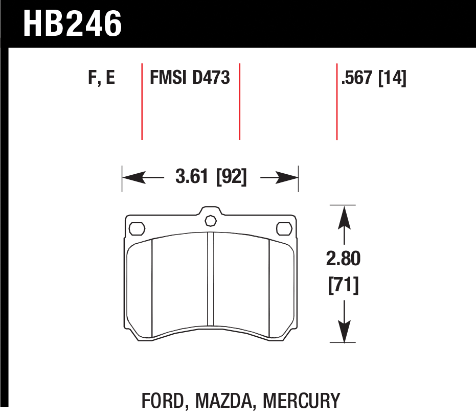 Тормозные колодки HAWK HB246E.567