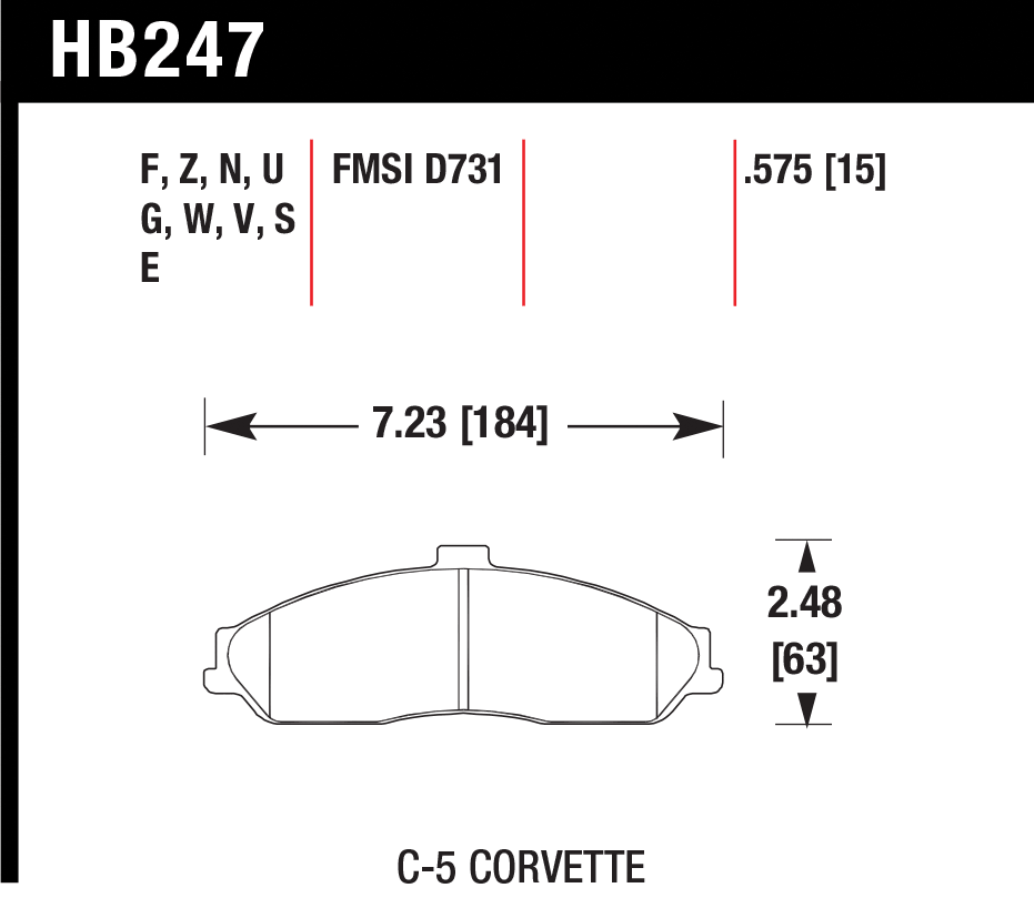 Тормозные колодки HAWK HB247G.575