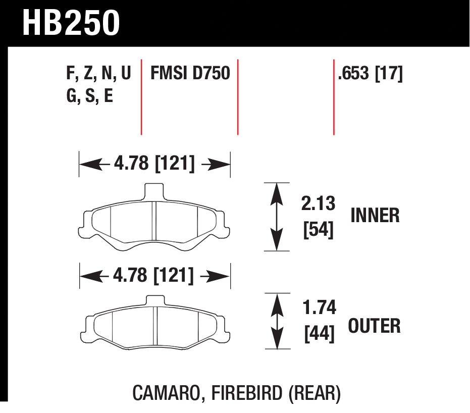 Тормозные колодки HAWK HB250Z.653