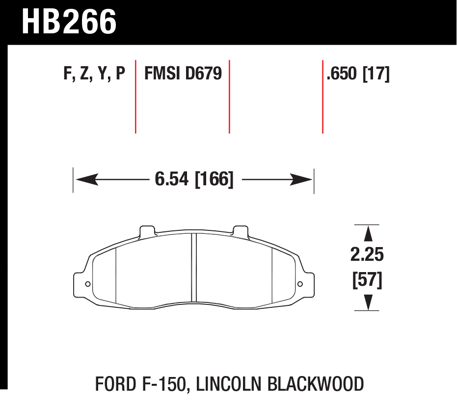 Тормозные колодки HAWK HB266Z.650