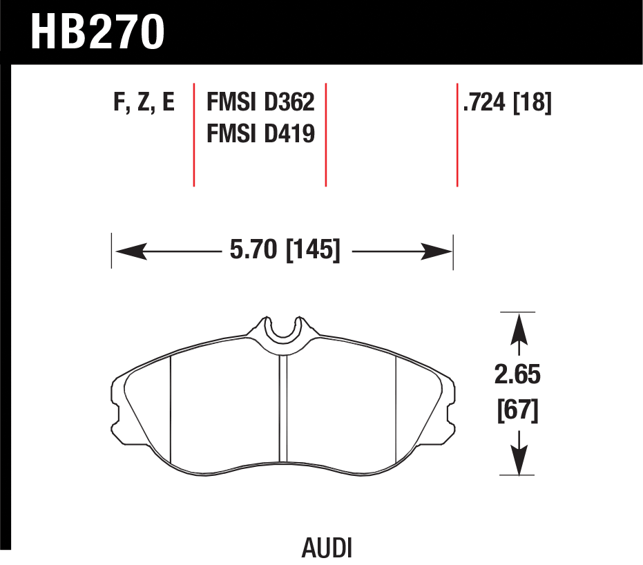 Тормозные колодки HAWK HB270F.724A