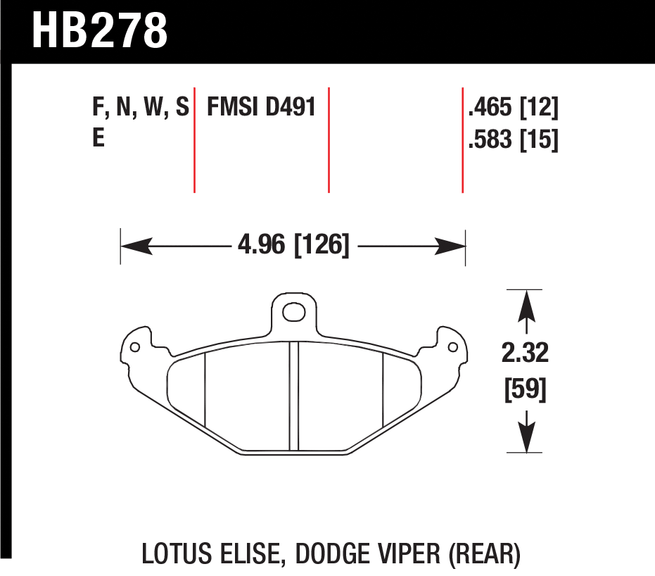Тормозные колодки HAWK HB278E.583