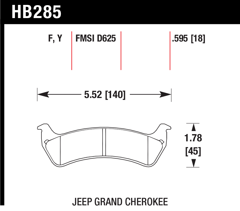 Тормозные колодки HAWK HB285F.595