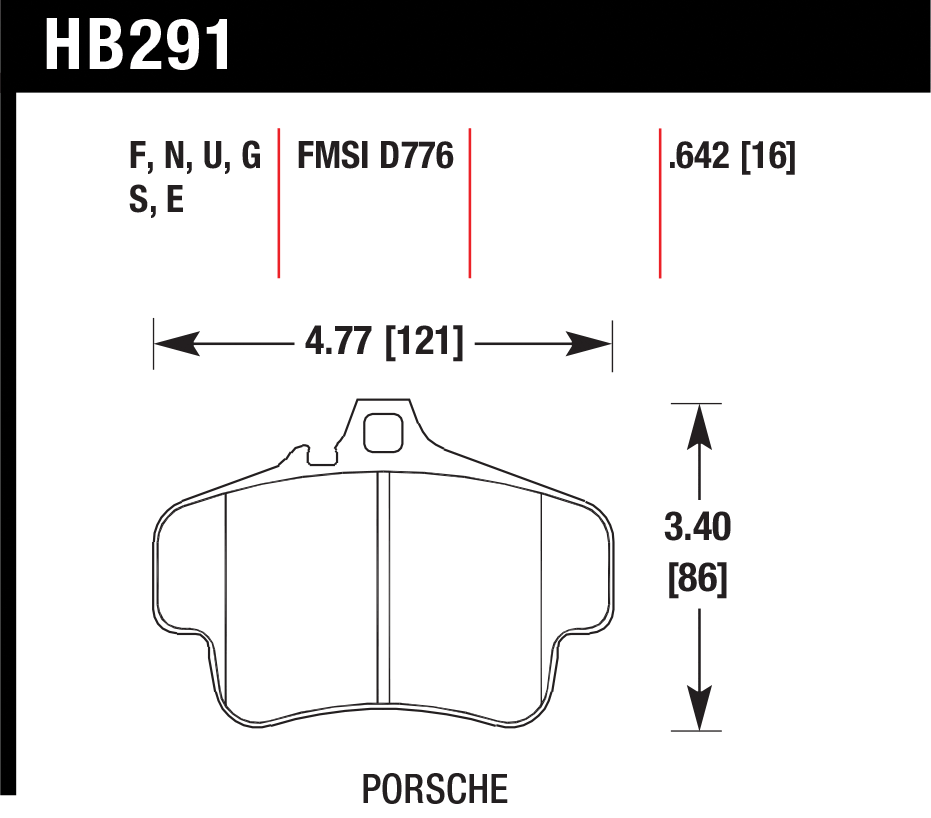 Тормозные колодки HAWK HB291F.642