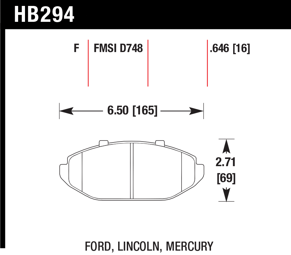 Тормозные колодки HAWK HB294F.646