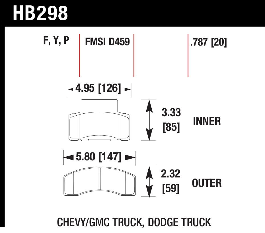 Тормозные колодки HAWK HB298P.787