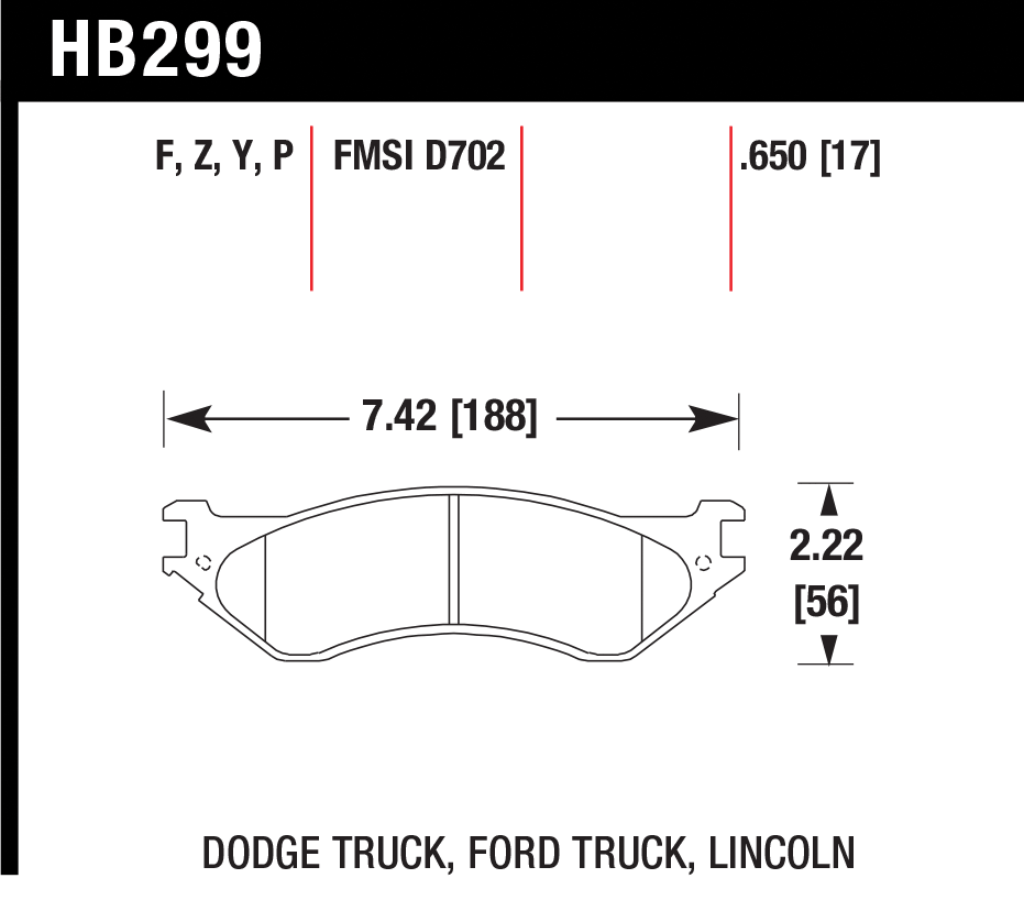 Тормозные колодки HAWK HB299P.650
