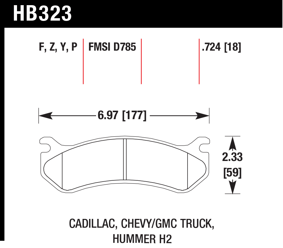 Тормозные колодки HAWK HB323P.724