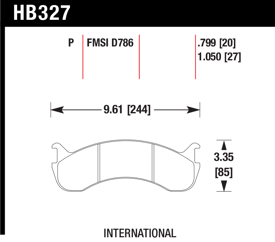 Тормозные колодки HAWK HB327P.799