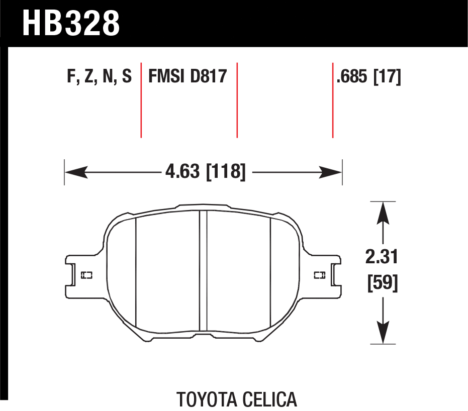 Тормозные колодки HAWK HB328N.685