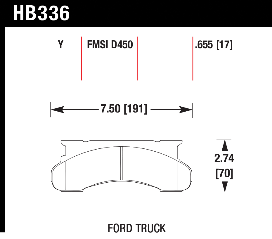 Тормозные колодки HAWK HB336Y.655