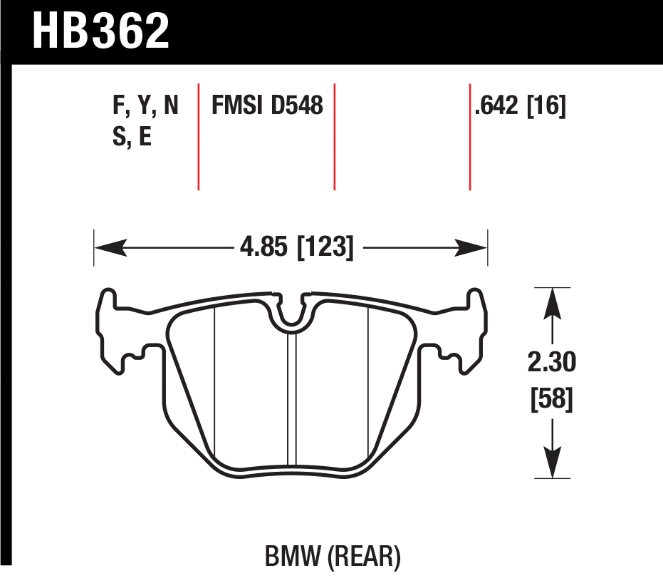 Тормозные колодки HAWK HB362E.642
