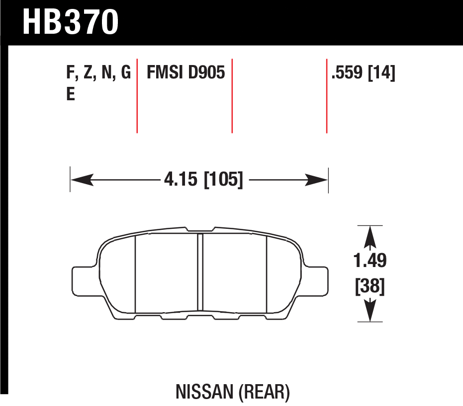 Тормозные колодки HAWK HB370N.559