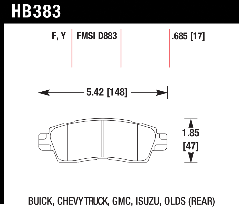 Тормозные колодки HAWK HB383Y.685