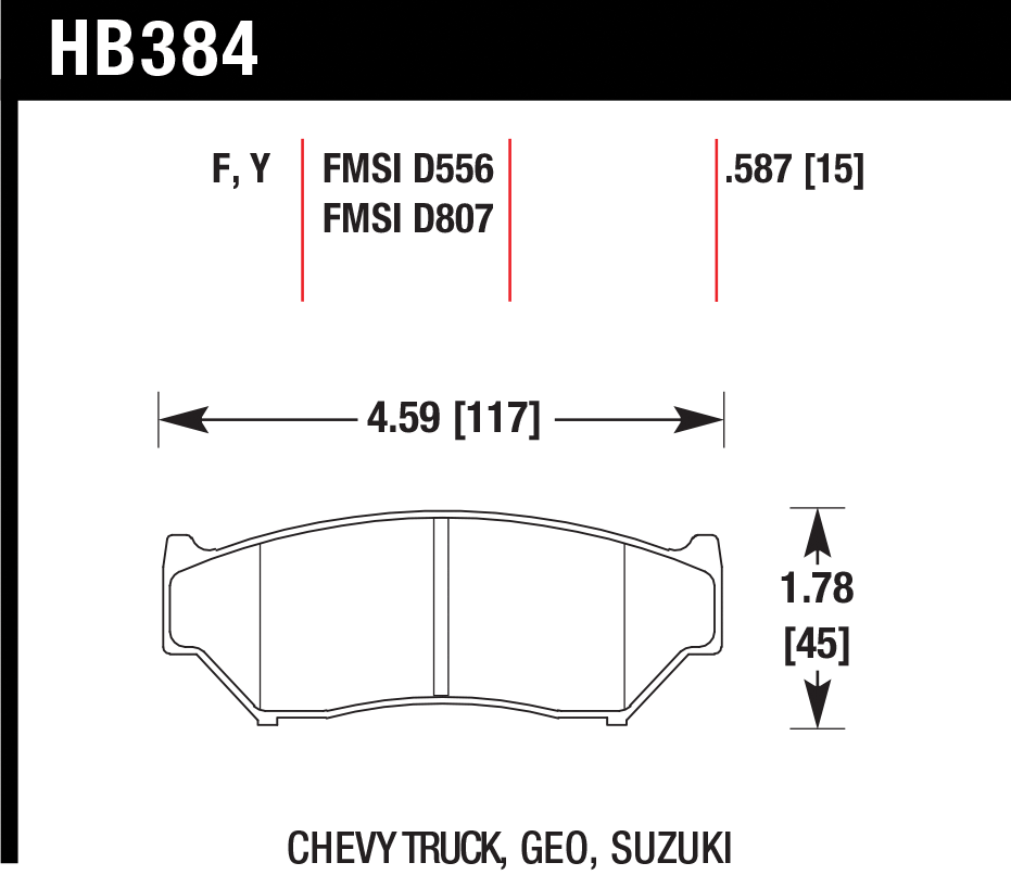 Тормозные колодки HAWK HB384F.587