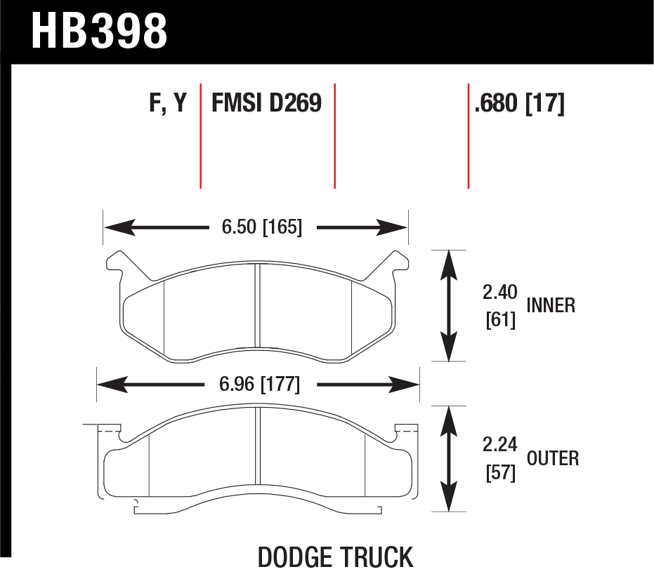 Тормозные колодки HAWK HB398F.680