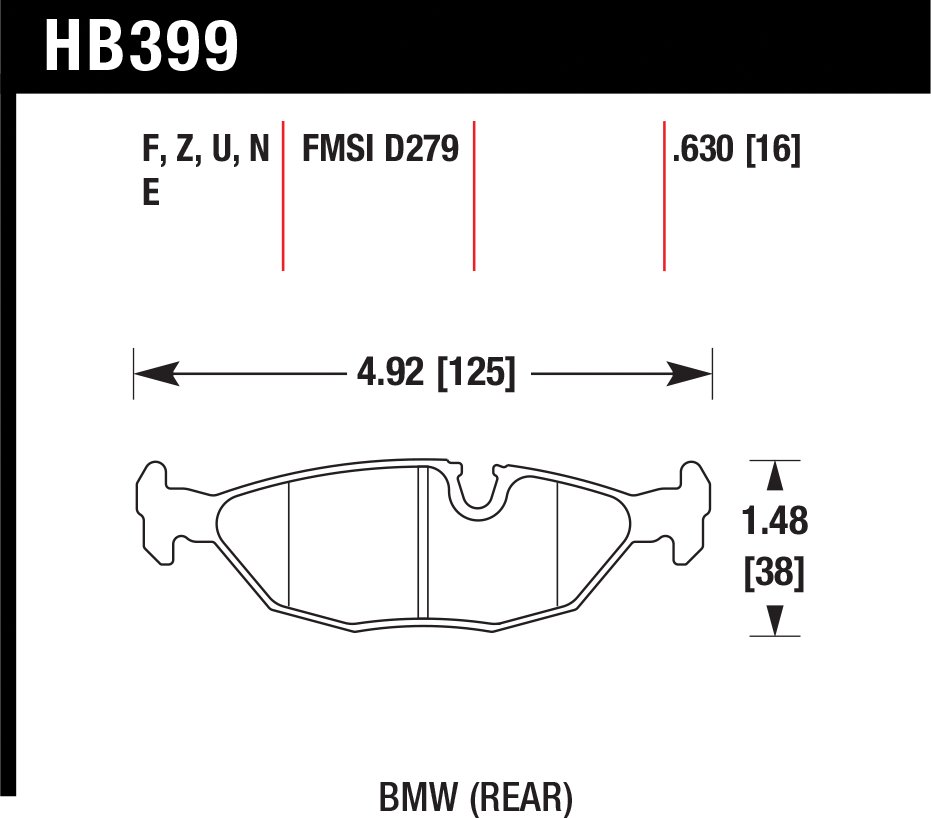 Тормозные колодки HAWK HB399E.630