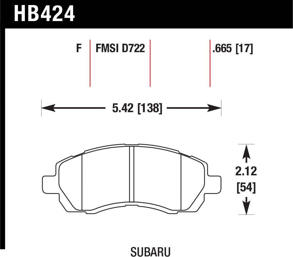Тормозные колодки HAWK HB424F.665