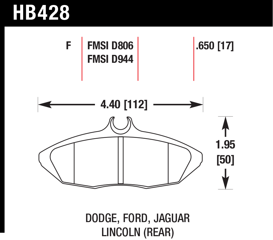 Тормозные колодки HAWK HB428F.650