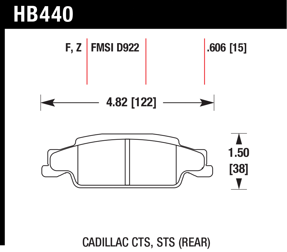 Тормозные колодки HAWK HB440F.606