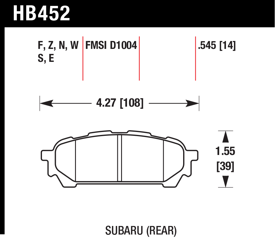 Тормозные колодки HAWK HB452F.545