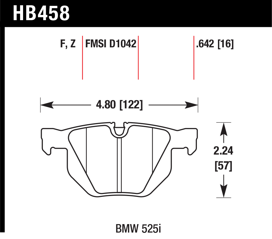 Тормозные колодки HAWK HB458F.642