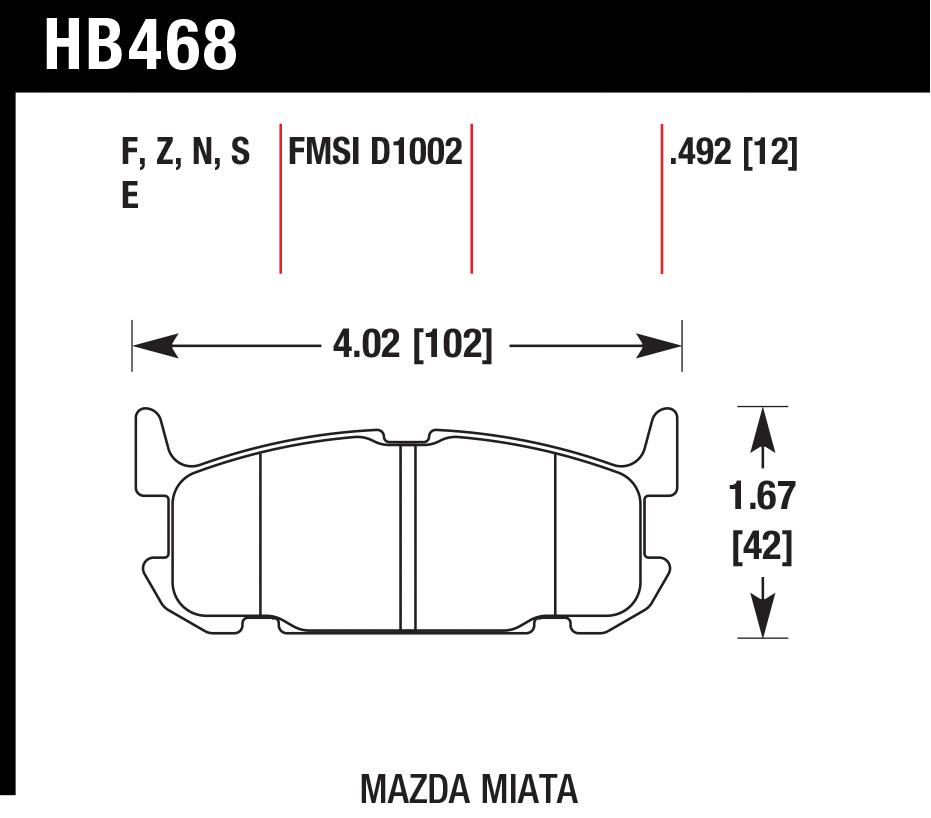 Тормозные колодки HAWK HB468N.492