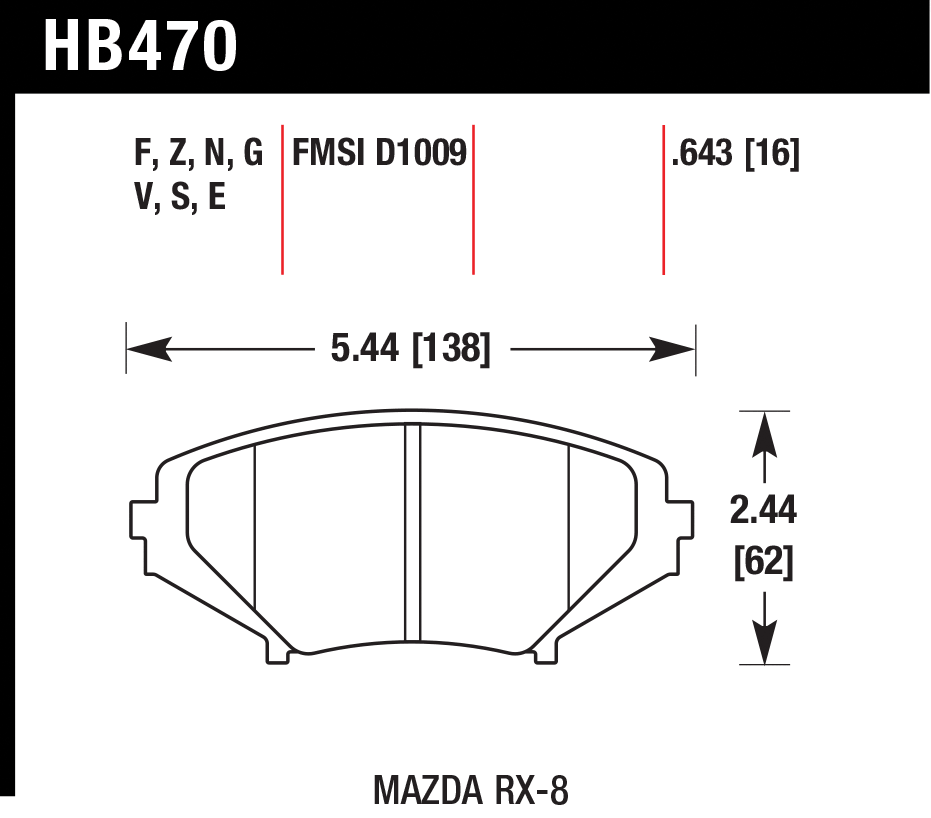 Тормозные колодки HAWK HB470S.643
