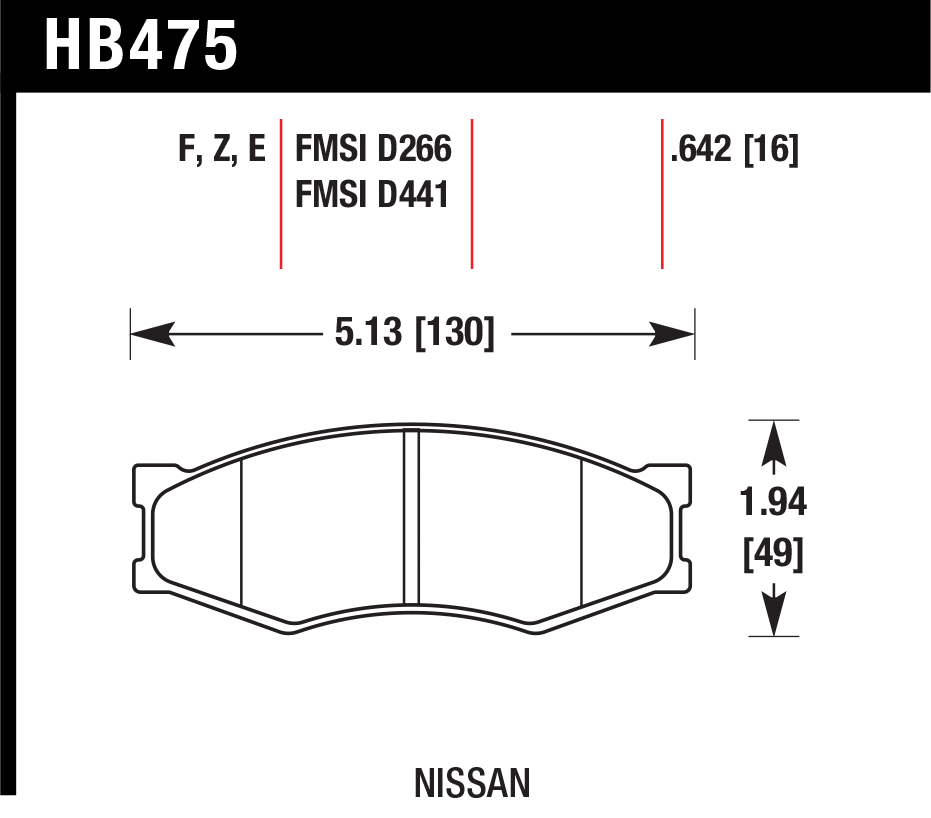 Тормозные колодки HAWK HB475E.642