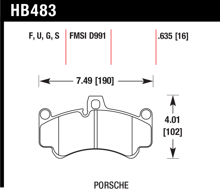 Тормозные колодки HAWK HB483F.635