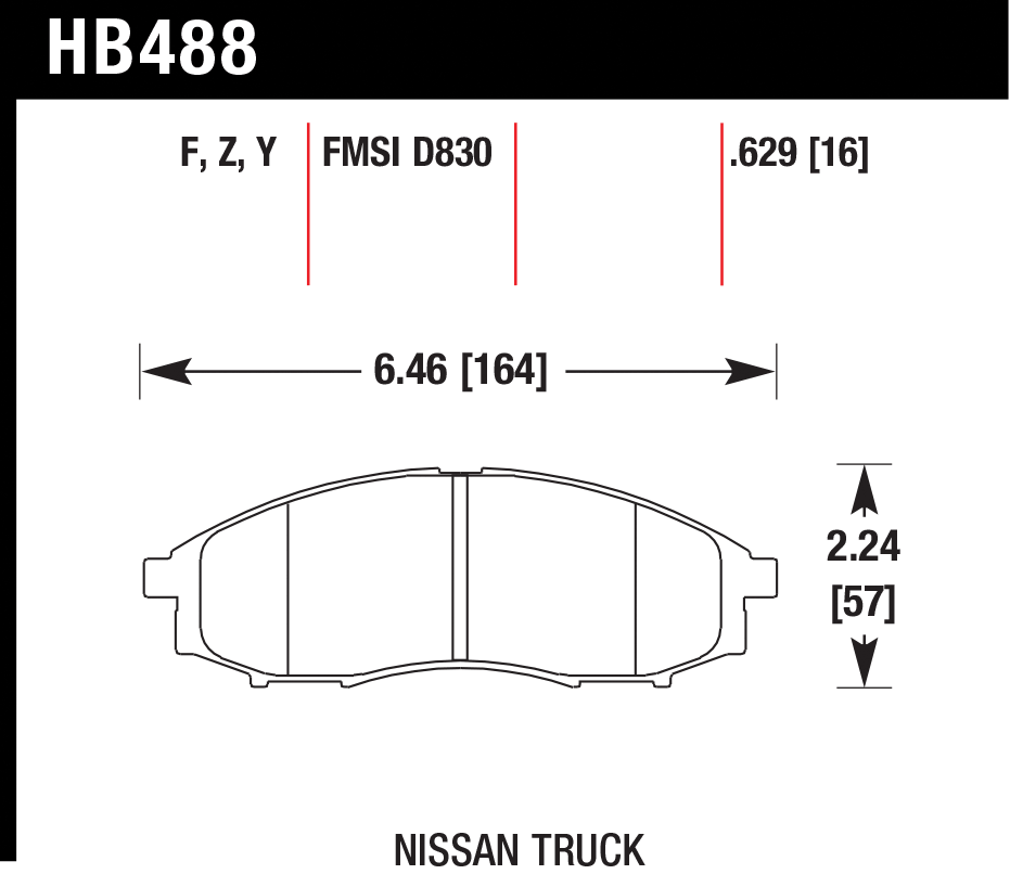 Тормозные колодки HAWK HB488Y.629