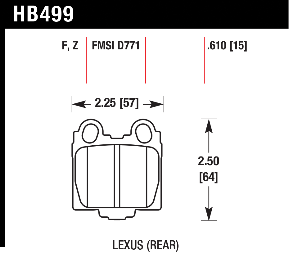 Тормозные колодки HAWK HB499Z.610