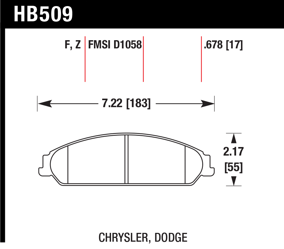 Тормозные колодки HAWK HB509Z.678