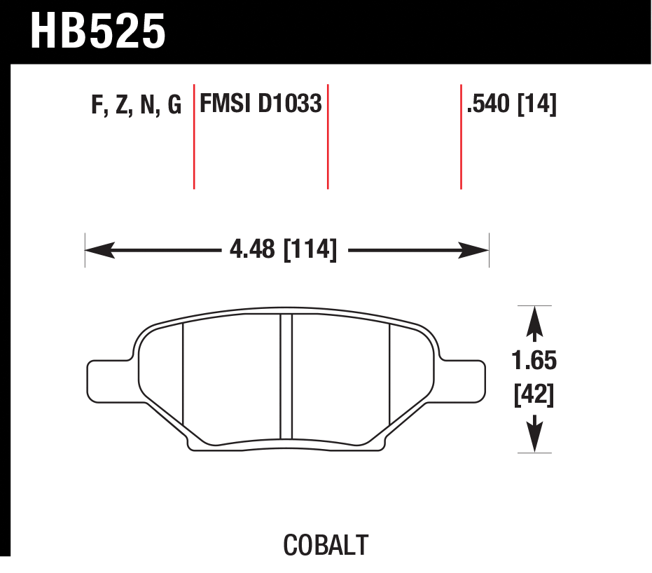 Тормозные колодки HAWK HB525G.540
