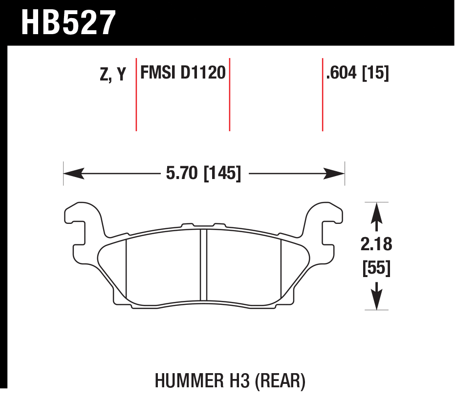 Тормозные колодки HAWK HB527Z.604