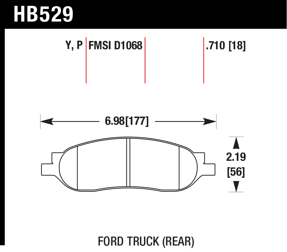 Тормозные колодки HAWK HB529Y.710